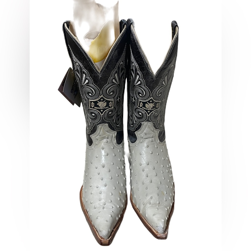 Semental Ostrich mens size 10.5 pointed toe boots